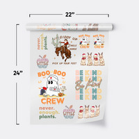 DTF gang sheet, 22 by 24 inches